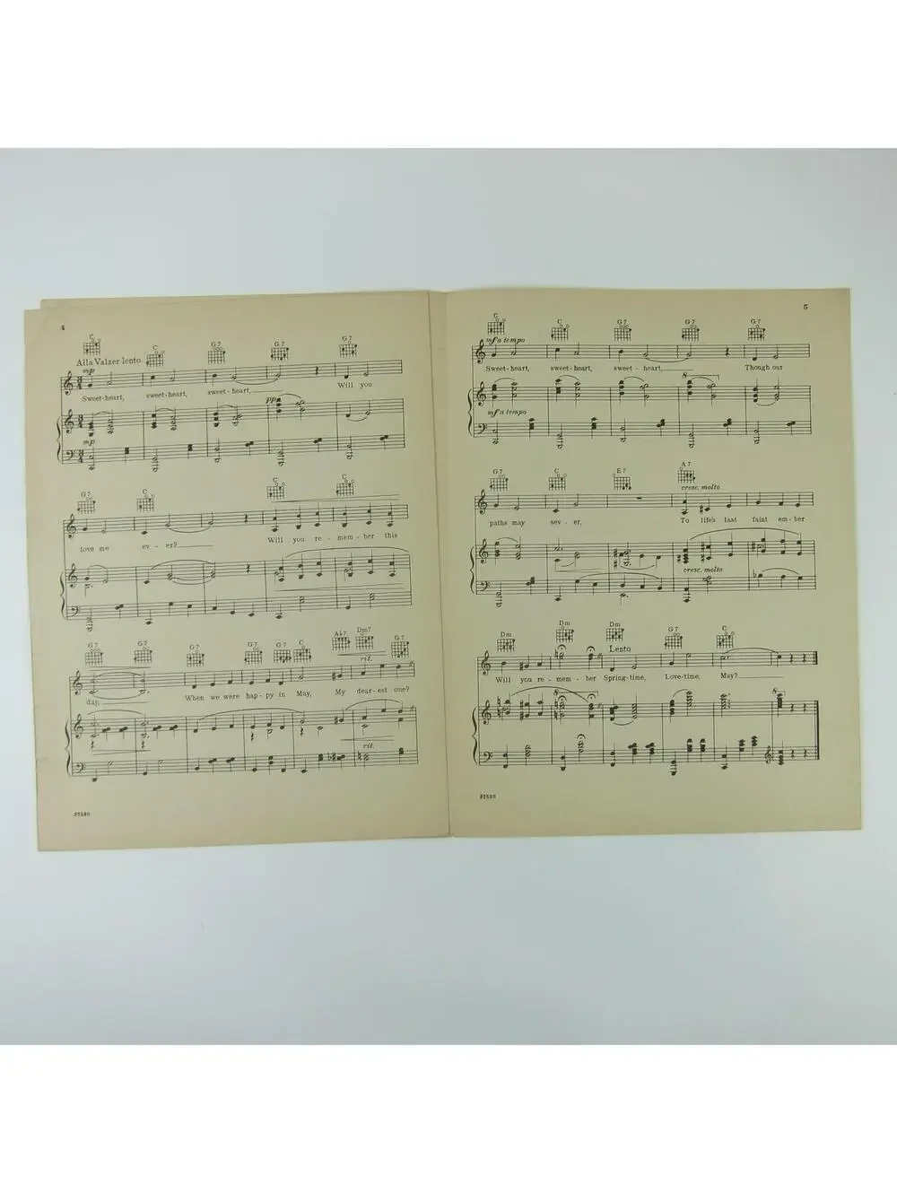 Sheet Music Will You Remember Maytime Jeanette McDonald Nelson Eddy Vintage 1937